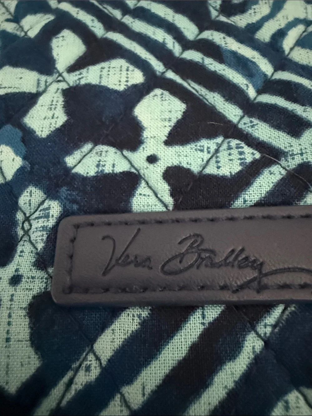 Vera Bradley Blue Quilted Tablet Sleeve with Geometric Floral Pattern
